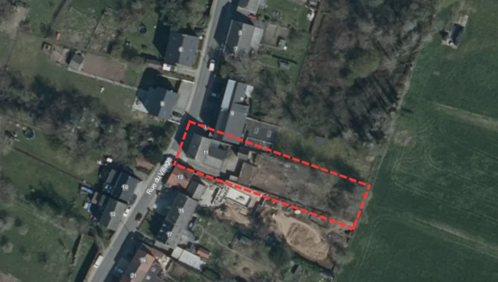 Carte vue du ciel de la maison de village de Villeroux