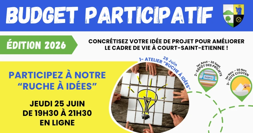 Visuel de lancement du budget participatif 2026 à Court-St-Etienne