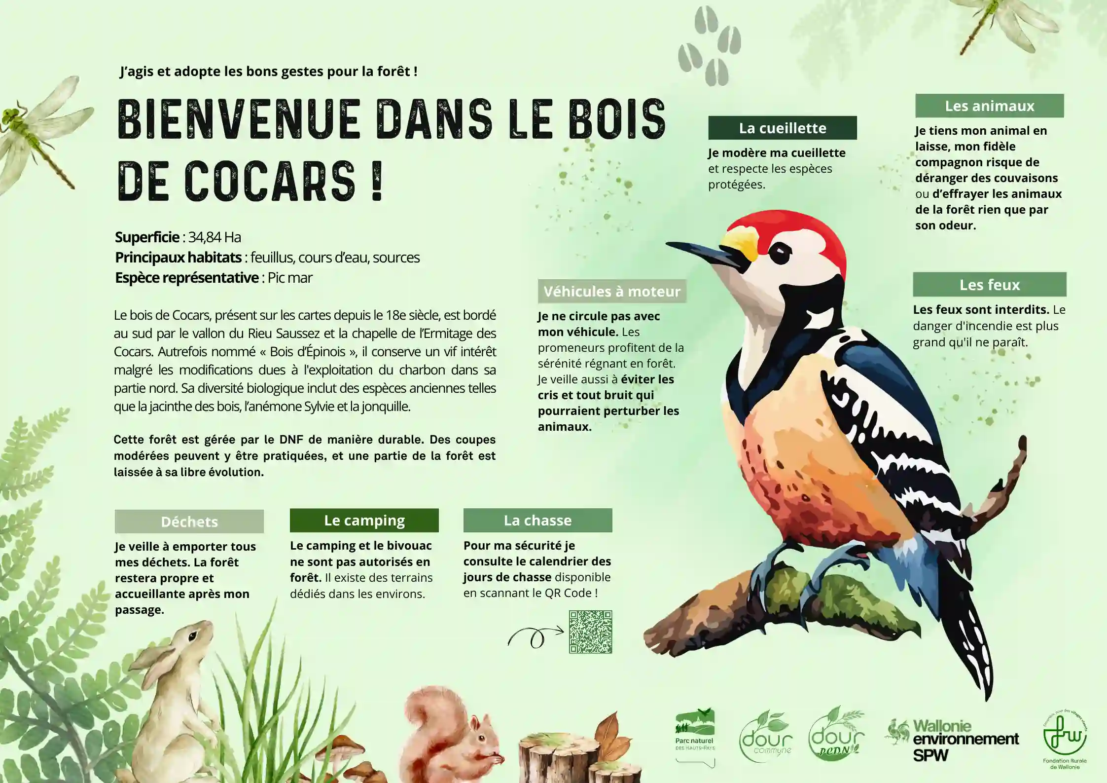 panneau explicatif sur le bois de cocars
