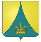 Blason de la commune de Houyet : De sinople à une couronne royale d'or, chapé ployé du même