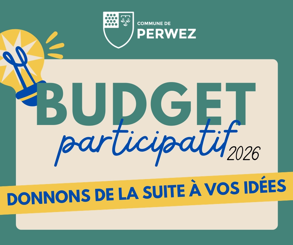 Visuel de communication du budget participatif 2026 de Perwez