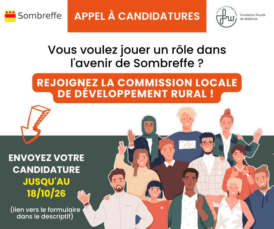 Appel à candidatures pour la Commission Locale de Développement Rural de Sombreffe