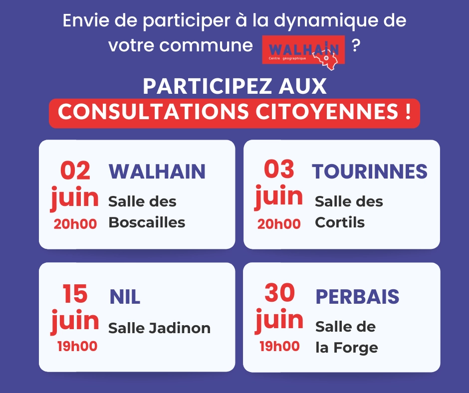 visuel indiquant les dates, heures et lieu de rendez-vous pour les séances d'informations-consultations